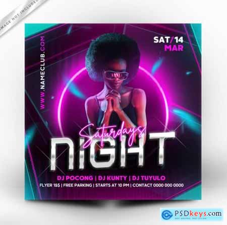 Night party flyer template743