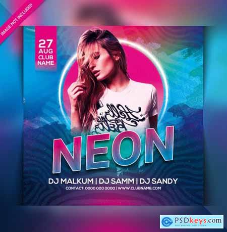 Night party flyer template743