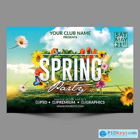 Spring party horizontal flyer