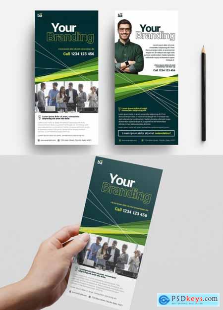 Business Flyer Layout with Green Accents 326496981
