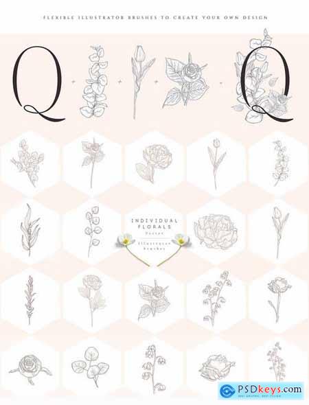 Floral Flexible Illustrator Brushes