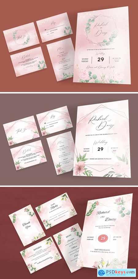 Rose Garden Botanical Wedding Invitation Set
