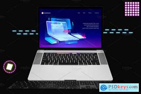 Neon Macbook Pro Mockup V.3 4591413