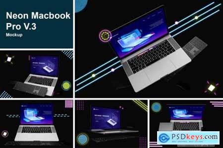 Neon Macbook Pro Mockup V.3 4591413