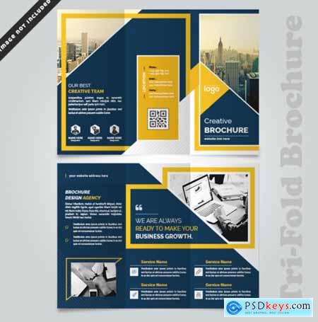 Abstract business trifold brochure design919