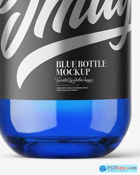 Blue Glass Gin Bottle Mockup 54916