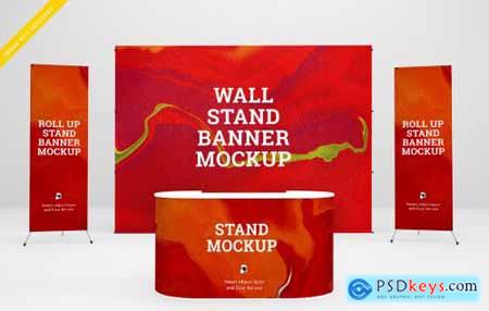 Roll up banner and stand banner mockup