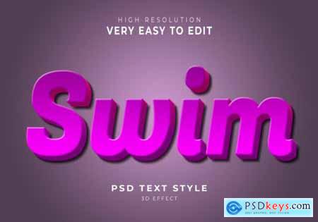 Swim modern 3d text effect