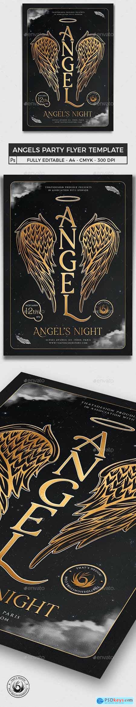 Angels Party Flyer Template V3 25891488