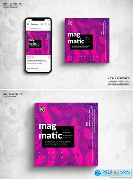 Magmatic Music Square Flyer & Social Media Post
