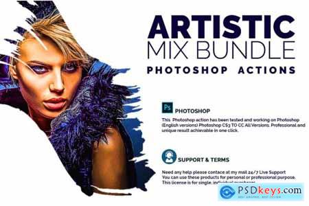Artistic Mix Bundle Photoshop Action 4551077