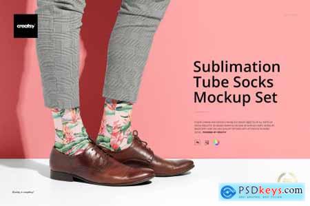 Sublimation Tube Socks Mockup Set 4623836