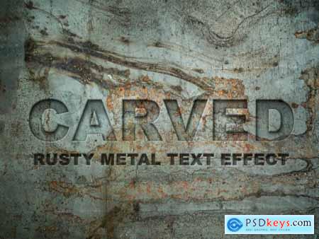 Carved Metal Text Effect 283065943