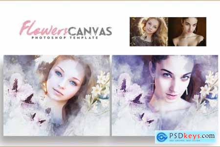 Flowers Canvas Photo Template 4604381