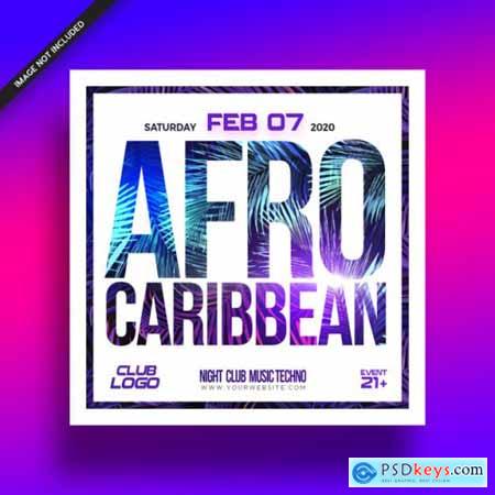 Afro caribbean music fest event flyer