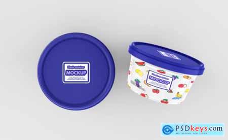 Plastic food container mockup