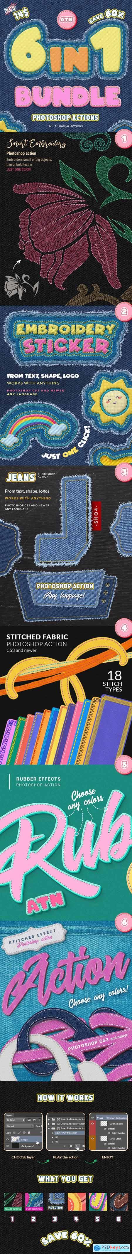 Stitch & Embroidery Actions Bundle 25972982