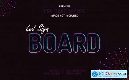 Editable led sign board text effect template