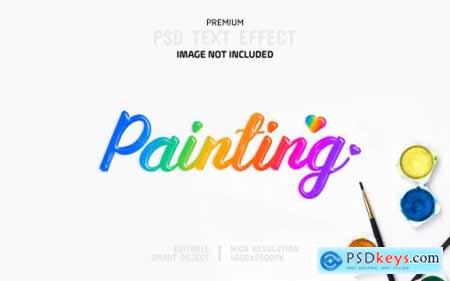 Editable painting colour text effect template