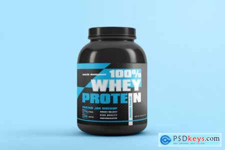 Protein jar with label mockup