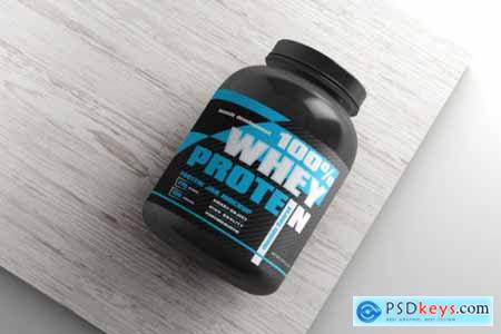 Glossy protein container mockup
