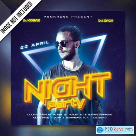 Night party flyer psd