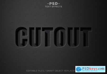 3d black cutout effects editable text