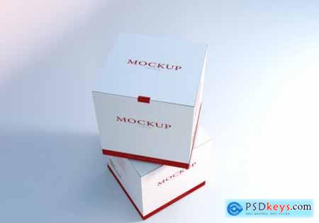 Realistic white packaging box design mockup