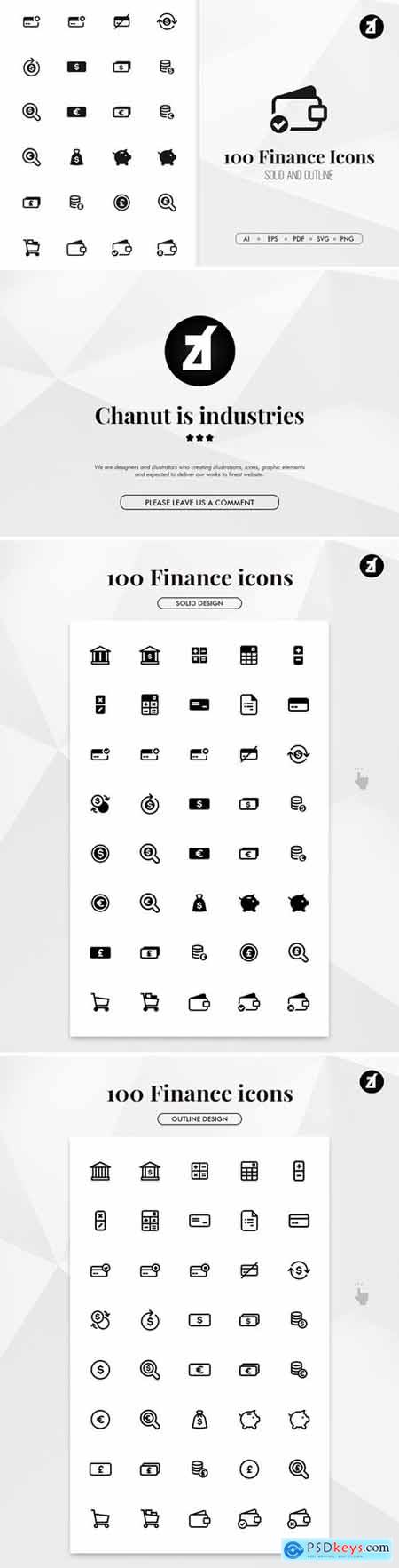 100 Finance minimal icons
