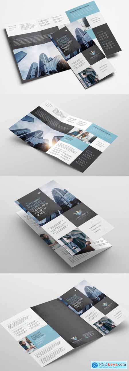 Trifold Brochure Layout with Investment Theme 329398902