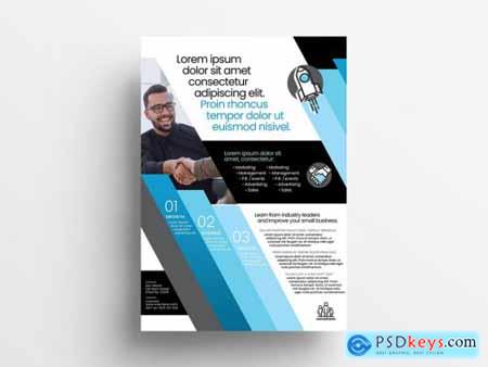 Poster Layout with Blue Diagonal Stripe Elements 329609948