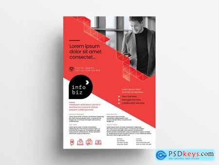Red and White Business Flyer Layout with Geometric Elements 330835692