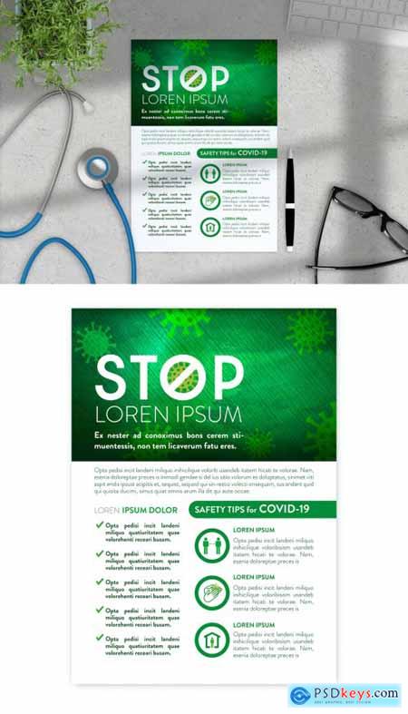 Green Medical Healthcare Coronavirus Flyer Layout 331310949