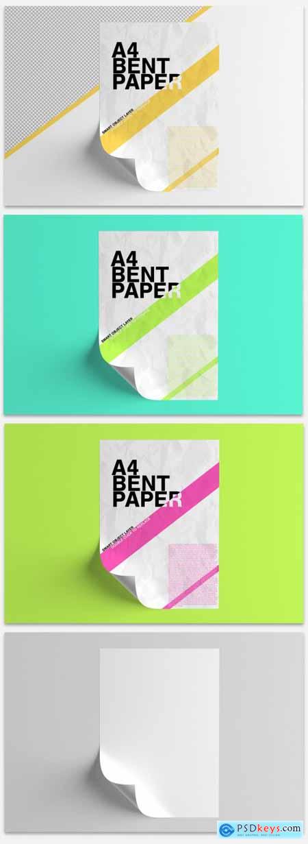 Mockup of Paper with Corner Bent 331290666