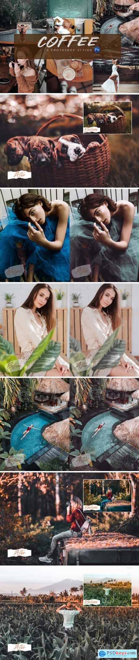 6 Coffee Photoshop Actions, ACR and LUTs 3674514