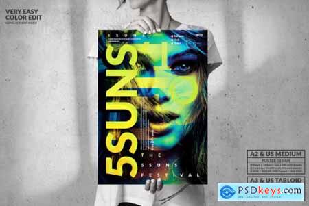 5-Suns Music Party - Big Poster Design