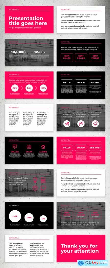 Pink and Black Presentation Layout 331505063