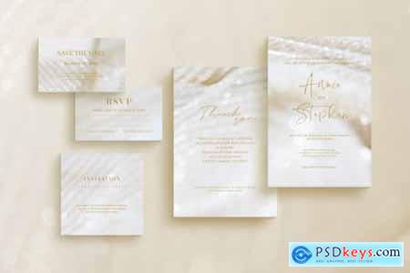 Glittering invitation template, wedding stationery set