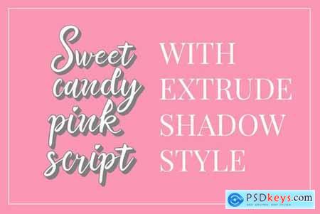 Sweet Candy Pink Script (2 layered) 4601024
