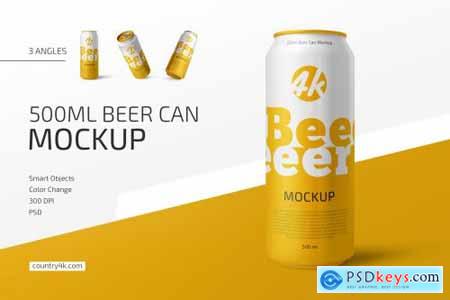 Download Creativemarket 500ml Beer Can Mockup Set 4644043