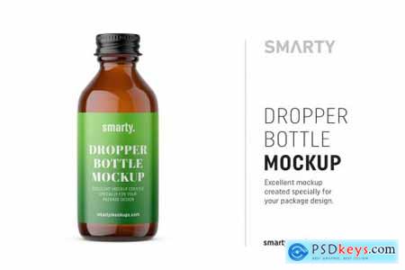 Amber dropper bottle mockup 4658394