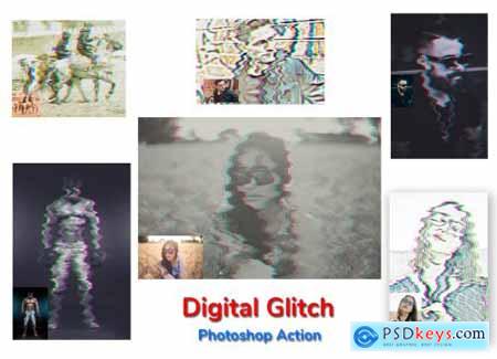 Digital Glitch Photoshop Action 4534753