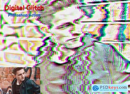 Digital Glitch Photoshop Action 4534753