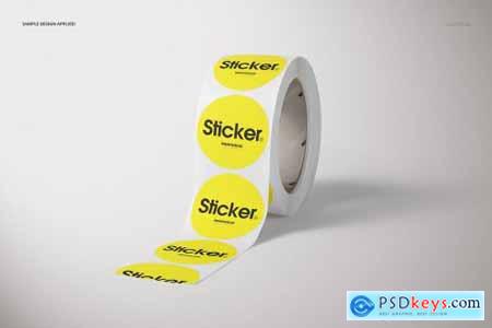 Download Creativemarket Round Roll Stickers Mockup Set 3912519