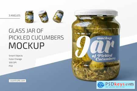 Jar of Pickled Cucumbers Mockup Set 4700815