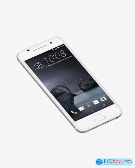 Opal Silver HTC A9 Phone Mockup 51710