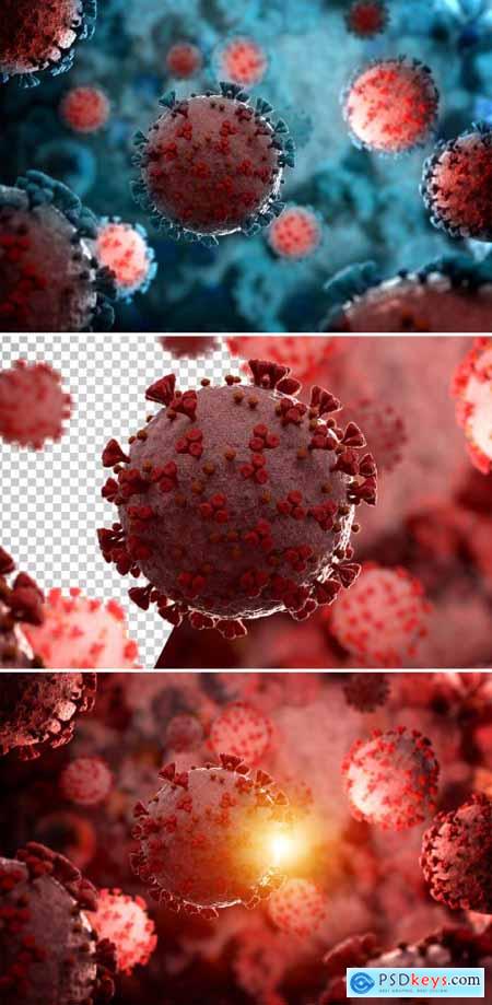 Microscopic View of Coronavirus Disease Mockup 332937823