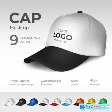 White baseball cap mockup template