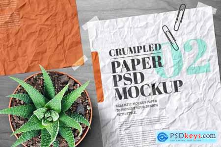 Crumpled Paper Mockup 4738816