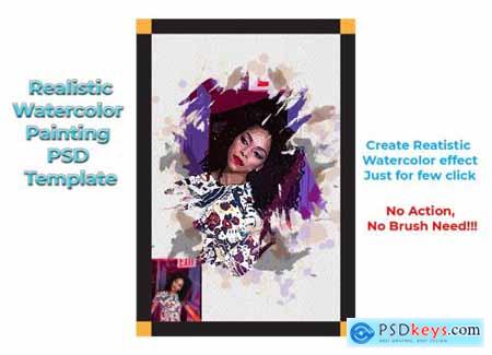 Realistic Watercolor PSD Template 4570617